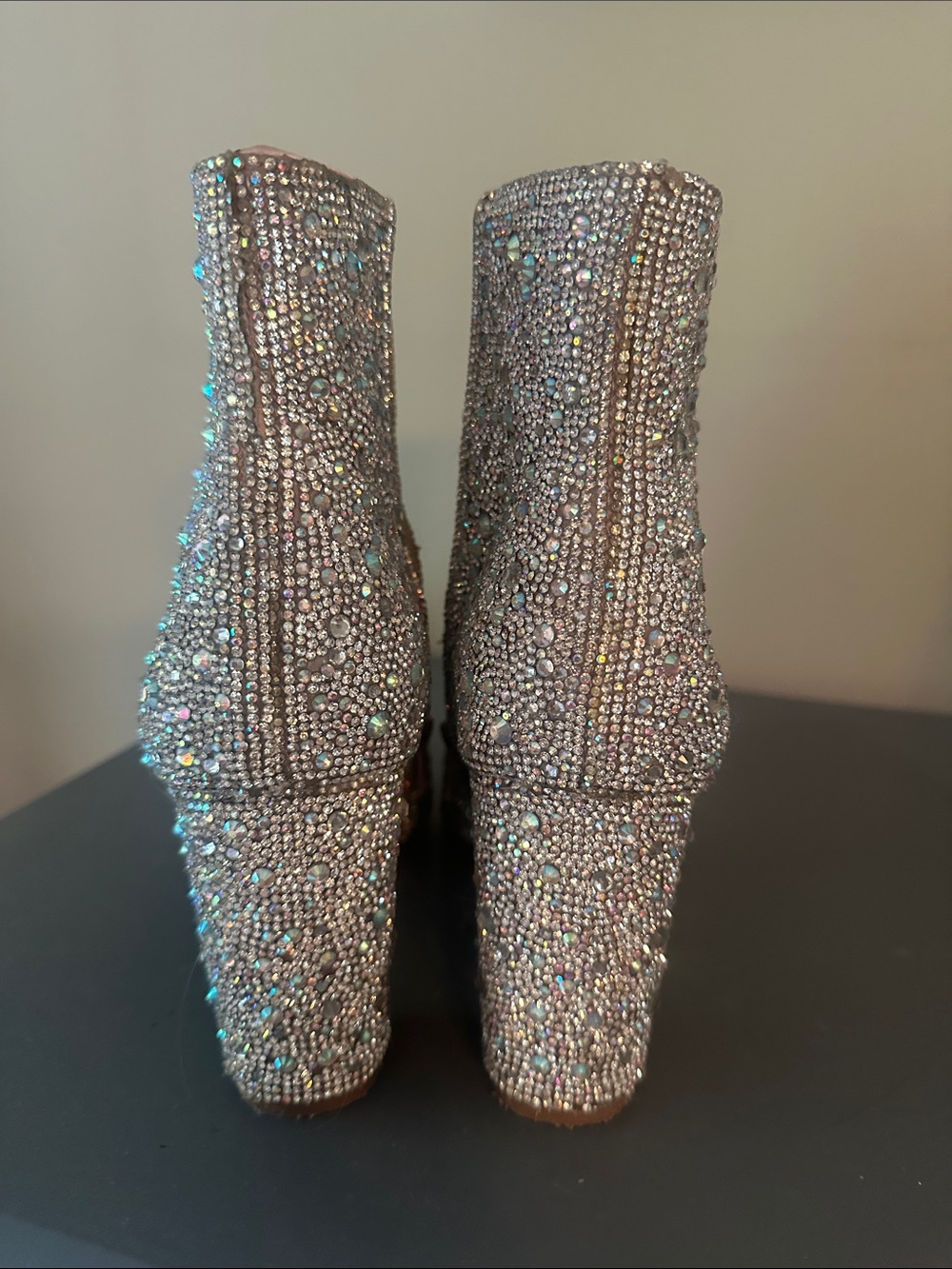 Betsey Johnson Silver Crystal Embellished Ankle Booties - Picture 3 of 5